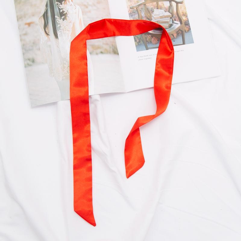 Neuer langer Taschenschal Damen Haarband Damen Accessoires Einfarbige schmale Schals Stirnband Satinband Krawatte Dekorative Taschenschals