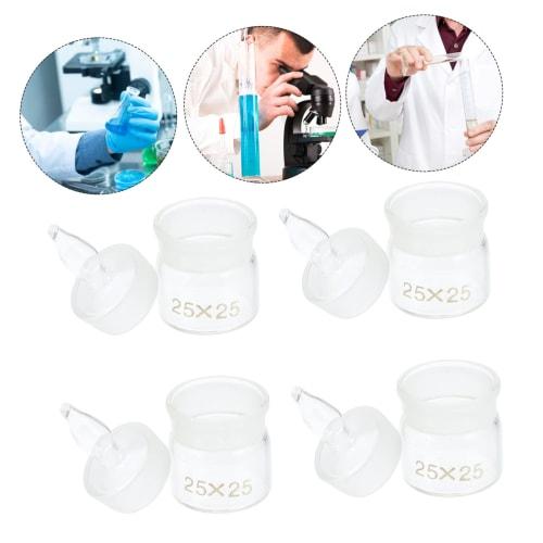 5-Piece Measuring Bottles, Container Tool, Glass Measuring Cans, Bottles, Chemistry Glass Sampling Bottles, Convenient Laboratory Holder