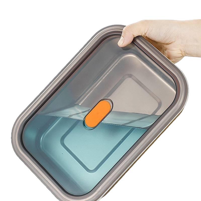 Stainless Steel Food-Grade Rectangular Dish Container with Lid