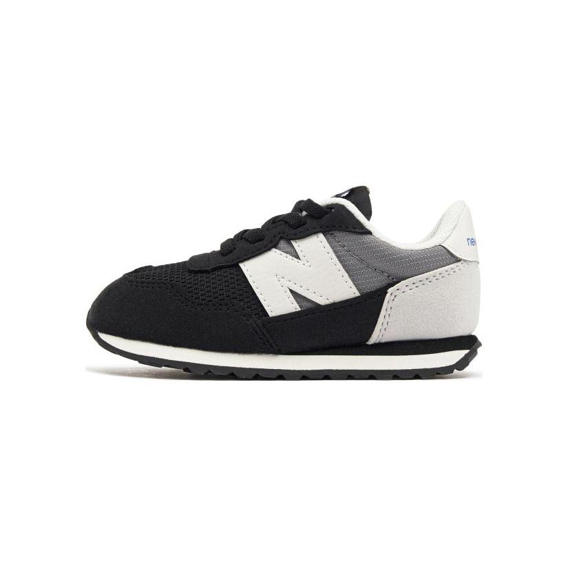 

New Balance NB 237 Sports Abrasion Resistant Low top Toddler Shoes Black Gray Infant And Toddler IH237TG Wide (W) 25