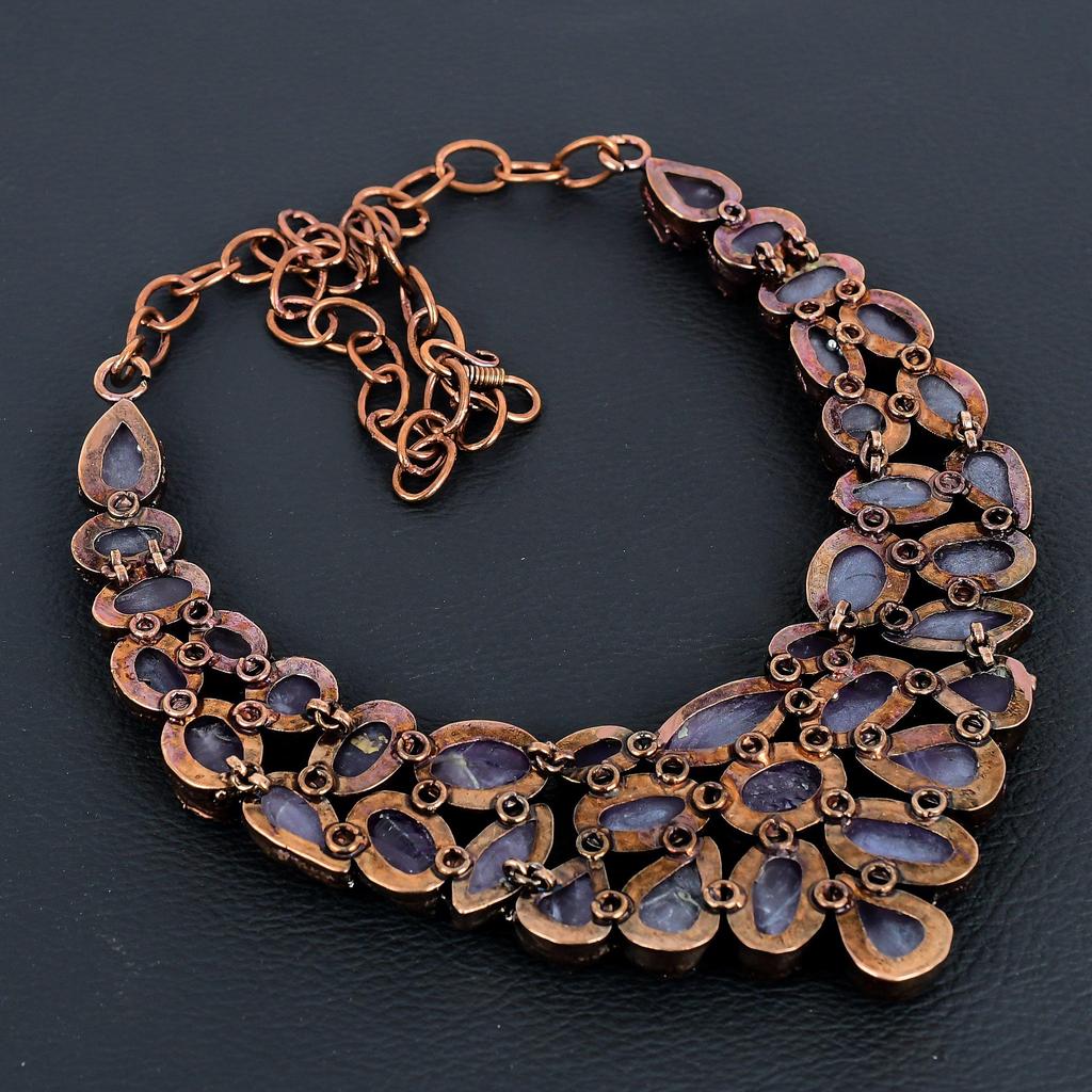 Amethyst Necklace Gemstone Jewelry, Copper Electroformed Necklace, Gift For Women Handmade Necklace