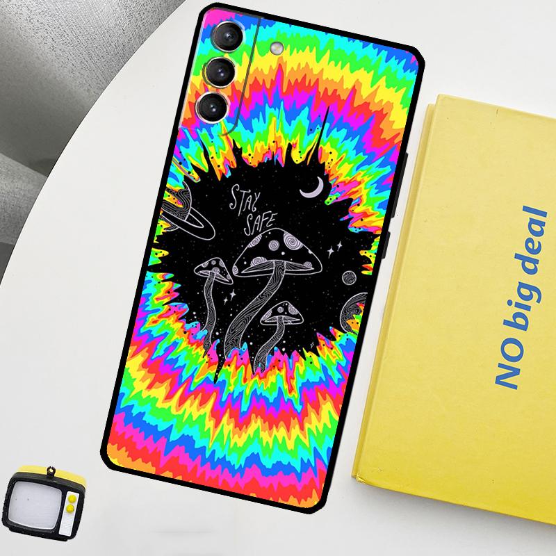 Weird Trippy Mushroom Phone Case For Samsung Galaxy S24 Ultra S20 S21 S22 S23 Plus S9 S10 S24 FE S25 Ultra Cover