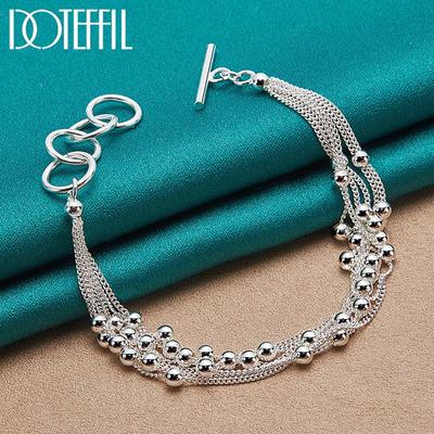 Armband met meerdere kralen van 925 sterlingzilver