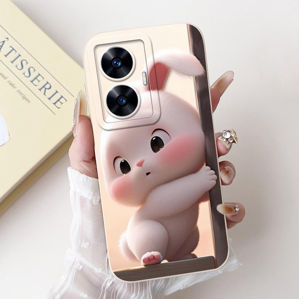 For Realme C55 Case RMX3710 Silicone Cute Cat Fashion Butterfly Flowers Love Painted Cover For Realme Narzo N55 Phone Case Funda
