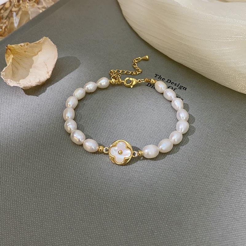 Новое поступление Модный Счастливый Цветок Натуральный Пресноводный Жемчуг 14K Позолоченный Женский Подвеска Ожерелье Свадебный Подарок Не Тускнеет