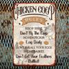 Vintage Metal Sign Farmhouse Decor Rustic Chicken Wall Art Retro Plaque