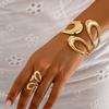 2 PCS/Set Vintage Geometric Irregular Metal  Bracelet Ring Sets for Women Girls Creative Design Sense Sets