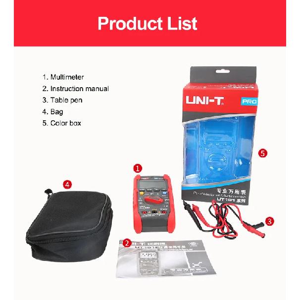UNI-T Professional Digital Multimeter UT191T UT191E True RMS Auto Range 20A Ammeter 600V 6000 Counts DC/AC Capacitor Tester