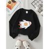 European sizes Kids' Crewneck Sweatshirt - Rocket Ship Pattern Print Design , Sportswear And Casual Wear, Soft And Comfortable, Clothing, Teenagers