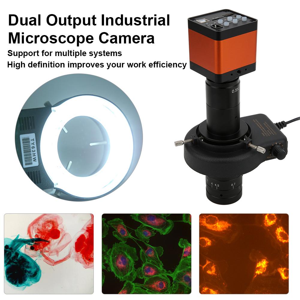 48MP High Definition USB Dual Output Industrial Microscope Camera with 180X Lens 56LED LightUS Plug 100 240V