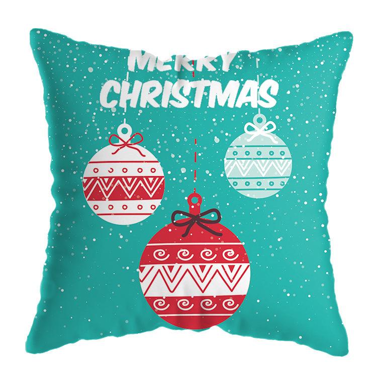 Cartoon Santa Claus Pattern Throw Pillow Cover With Short Plush Print Living Room Sofa Decoration Cushion Cover Pillow Covers