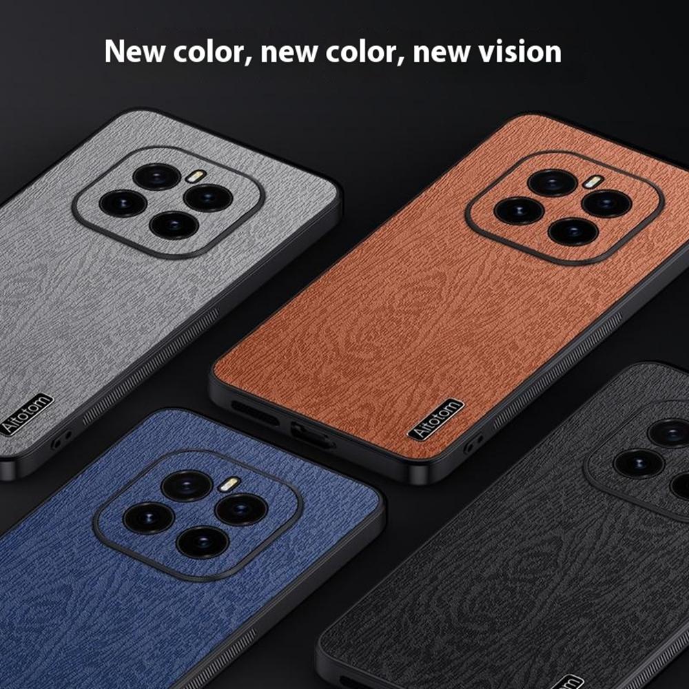 For Honor GT Pro Case Wood Texture PU Leather Coated PC TPU Phone Cover