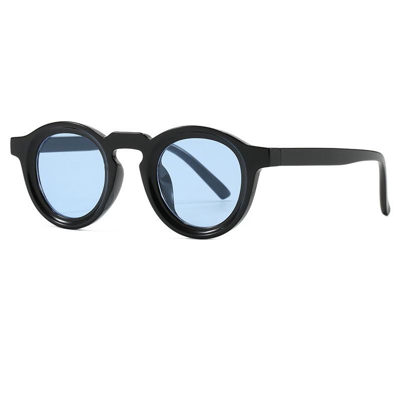 Retro Round Small Frame Glasses: High-End Unisex Sunglasses with UV Protection, Fashionable Trend.