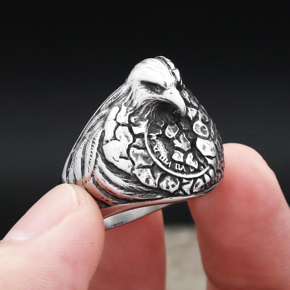 New Vintage 316L Stainless Steel Eagle Rings For Men Women Punk Biker Viking Animal Ring Unique Fashion Jewelry Gifts Wholesale
