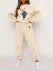 Versatile Cartoon Bear 3D Printing Two-Piece Set Long-Sleeved Sweater Trousers Casual Loose Sweater Set