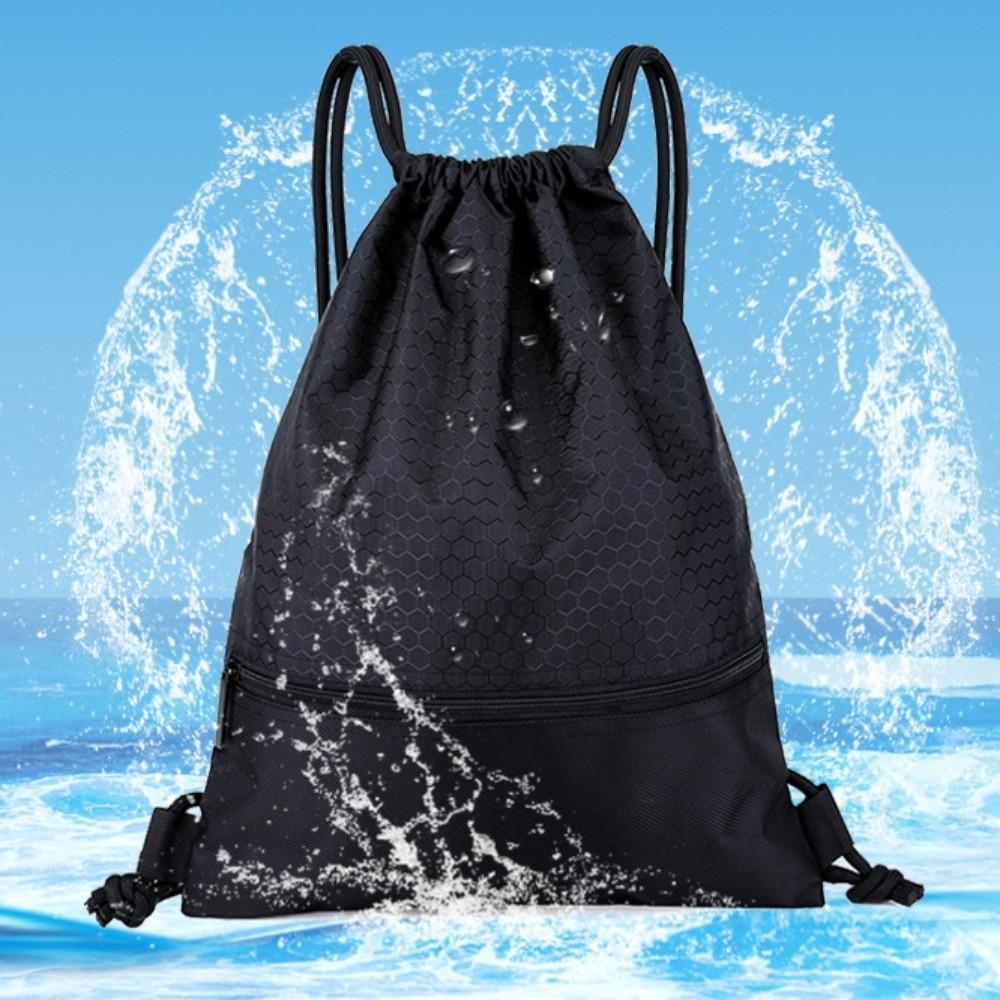 Solid Color Fitness Drawstring Bag Waterproof Drawstring Pocket Drawstring Backpack  Unisex