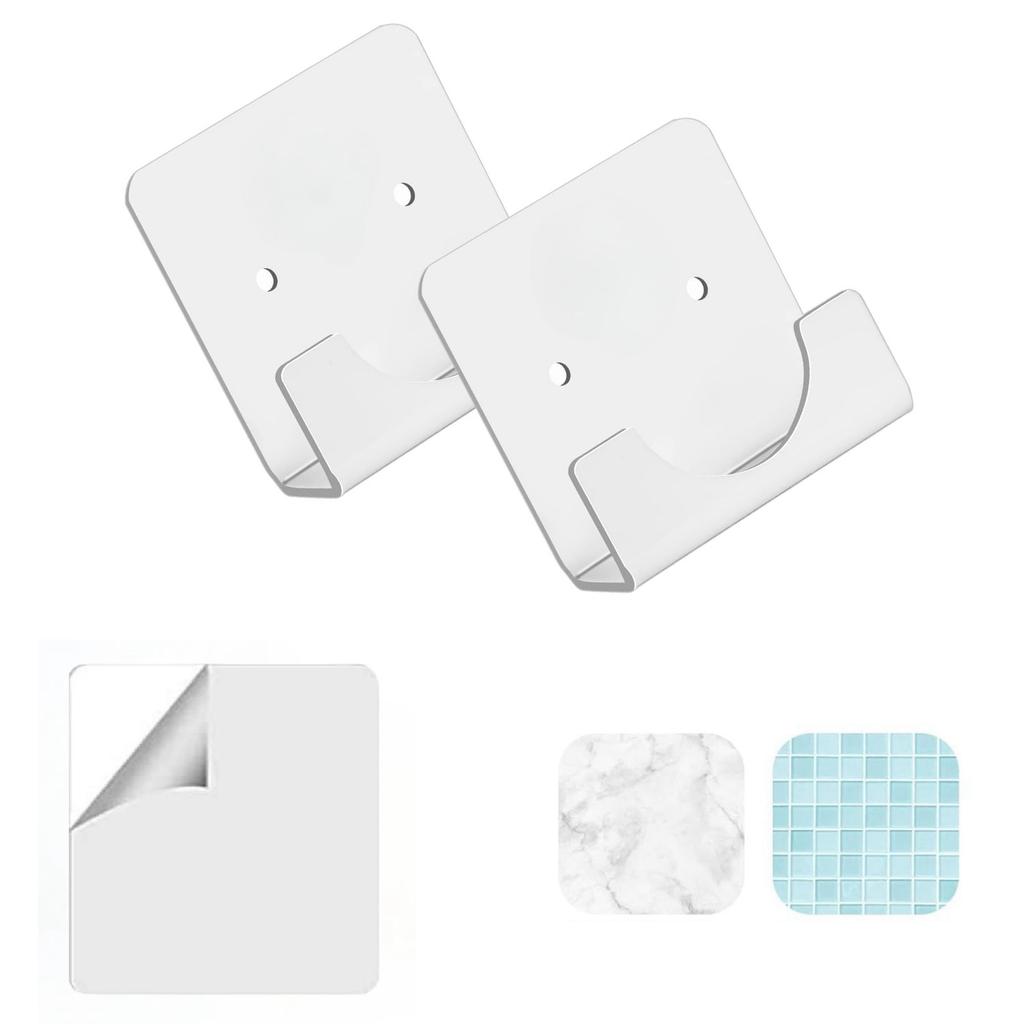 2pcs Acrylic Shower Rod Holders Adhesive Mount for Bathroom and Kitchen Without Drilling Required Bathroom Accessory