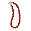 GEMCHIC Women's Vintage Red Agate Beaded Necklace Simple Geometric Collarbone Chain Statement Jewelry