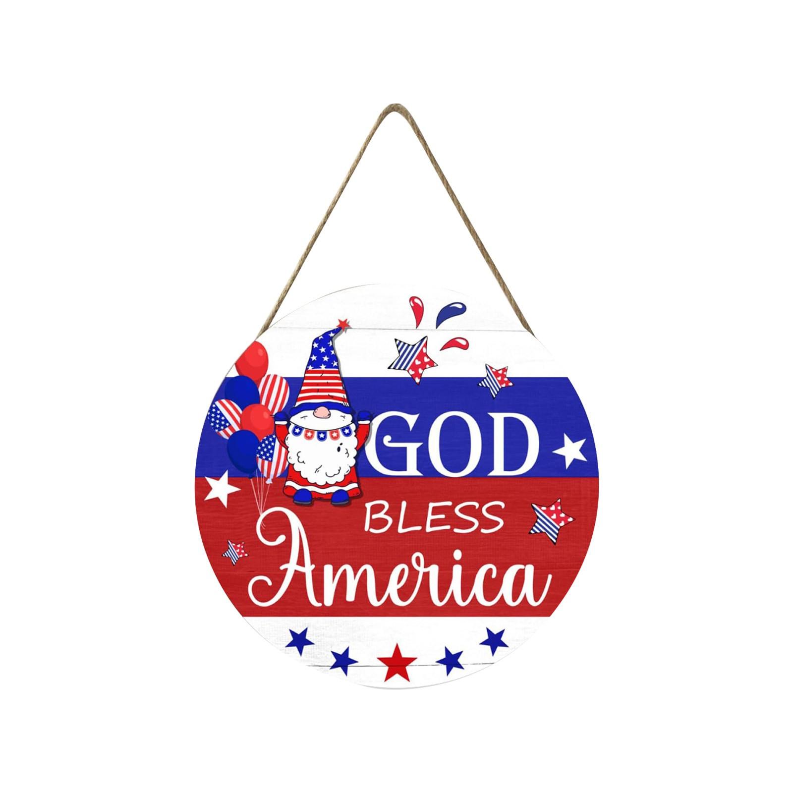 

Independence Day Wooden Door Pendant Arrangement Home Decoration Party Props American Flag Hanging One Size