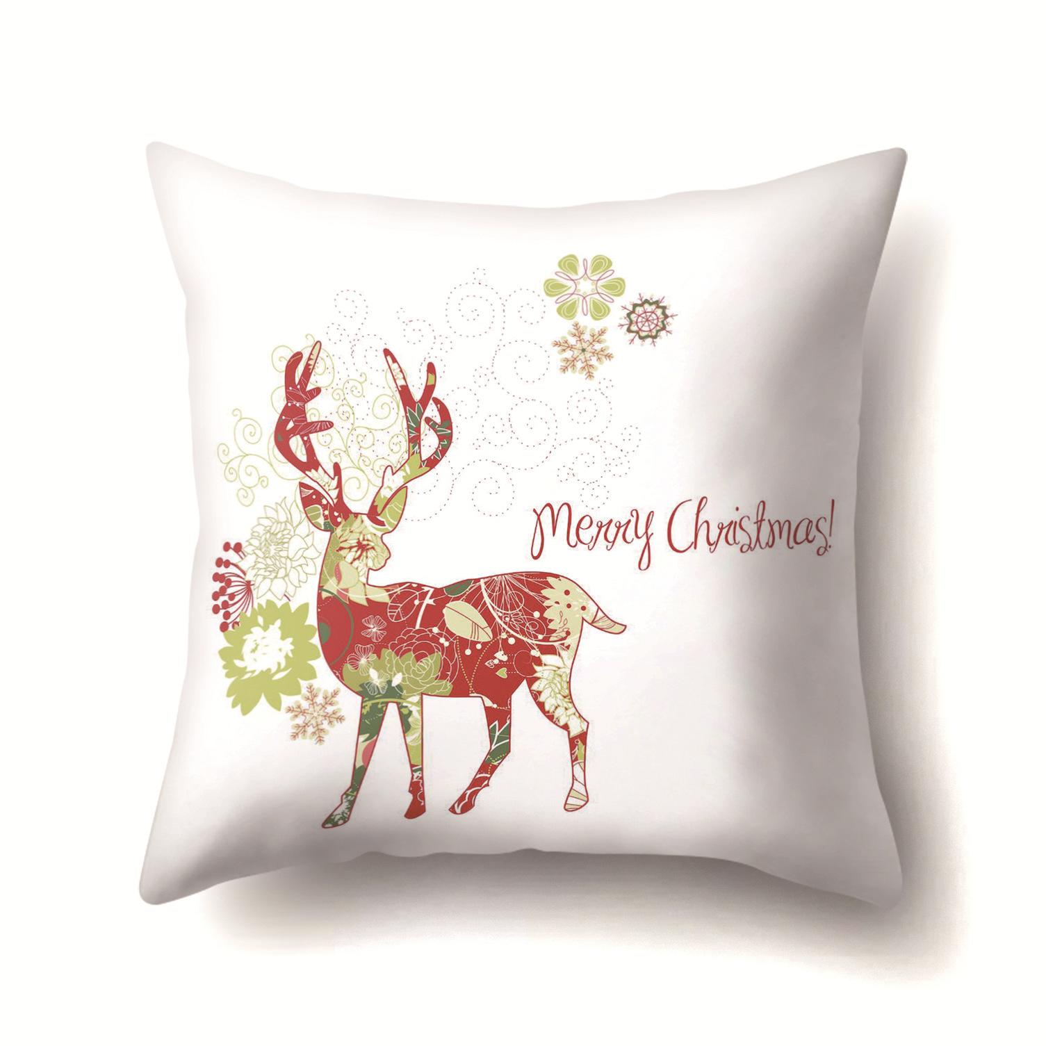 

Christmas Elk Santa Sofa Cushion Polyester Pillow Car Pillow Cover 45*45cm