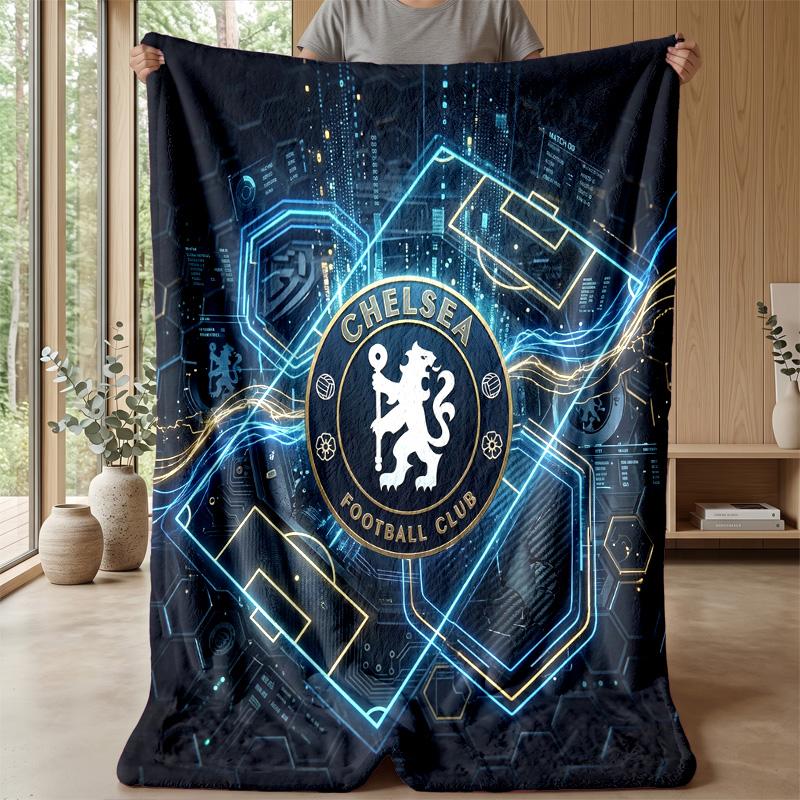 Chelsea FC Theme blanket Soft Flannel Blanket Plush Throw Blanket Cozy Sofa Bed Blanket for Home Decor