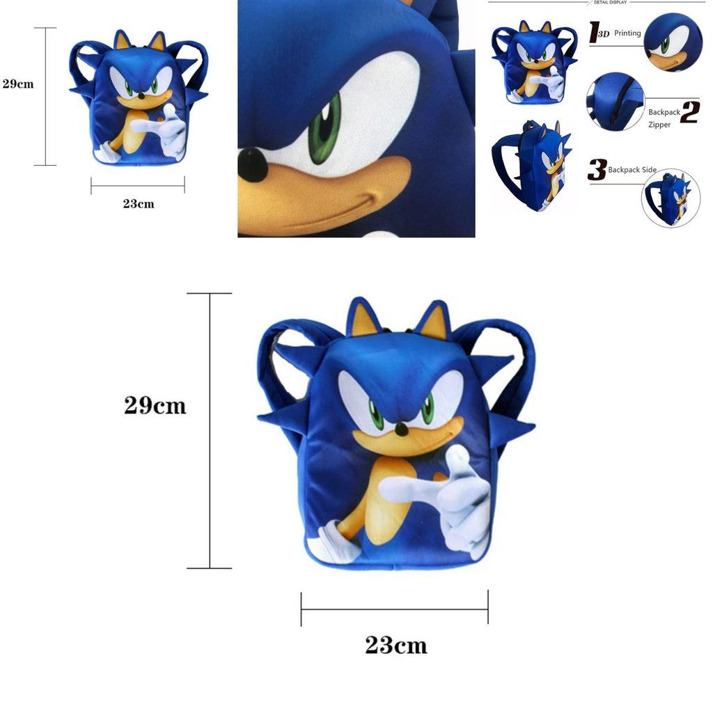Szkolny plecak 3D Sonic The Hedgehog dla dzieci Kolorowy wzór Idealny dla fanów gier wideo!