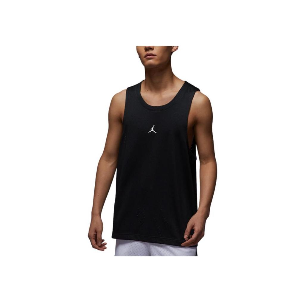Jordan Deporte Dri-FIT Simple Cómodo Sin Mangas Color Sólido Camiseta de Baloncesto Hombre Tops Negro Blanco HF9950-010