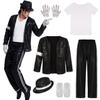 Dospělí Děti Michael Jackson Flitrovaný Kostým Pánský Kostým pro Scénické Vystoupení Cosplay Oblečení 70. 80. léta Rockový Zpěvák Disco Párty Oblečení