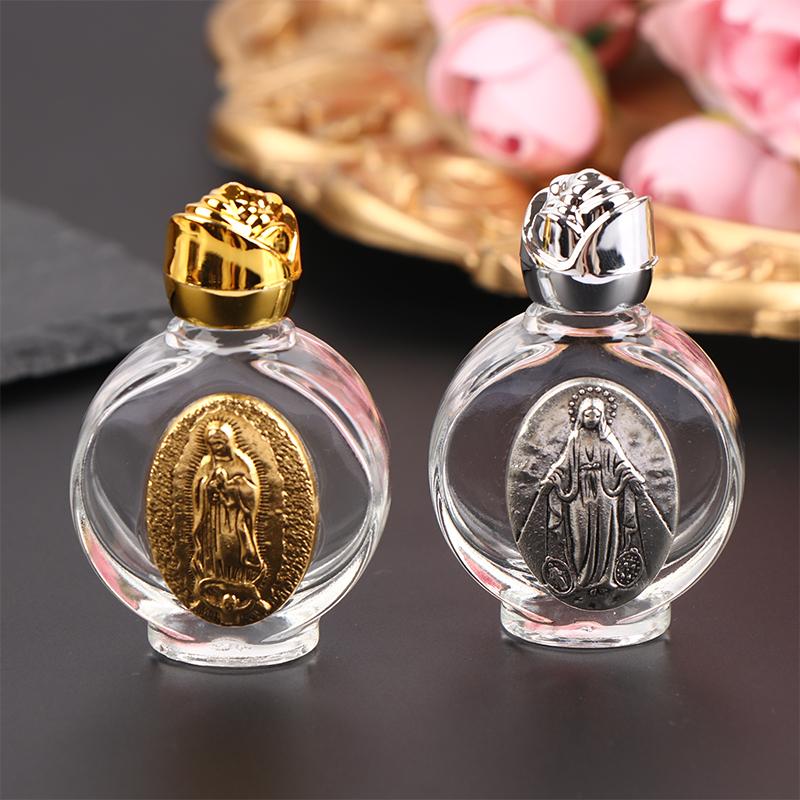 1Pc Leere Heilige Wasser Jesus Flasche Religiöse Kreuz Flasche Christian Taufe Lieferungen