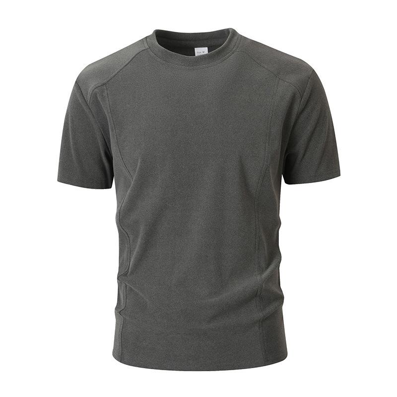 Men Solid Color Short Sleeve T Shirt Casual Slim Fit Basic Top