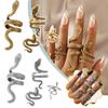 Snake Print Ring Punk Wind Snake Animal Retro Přehnaný čtyřdílný prsten