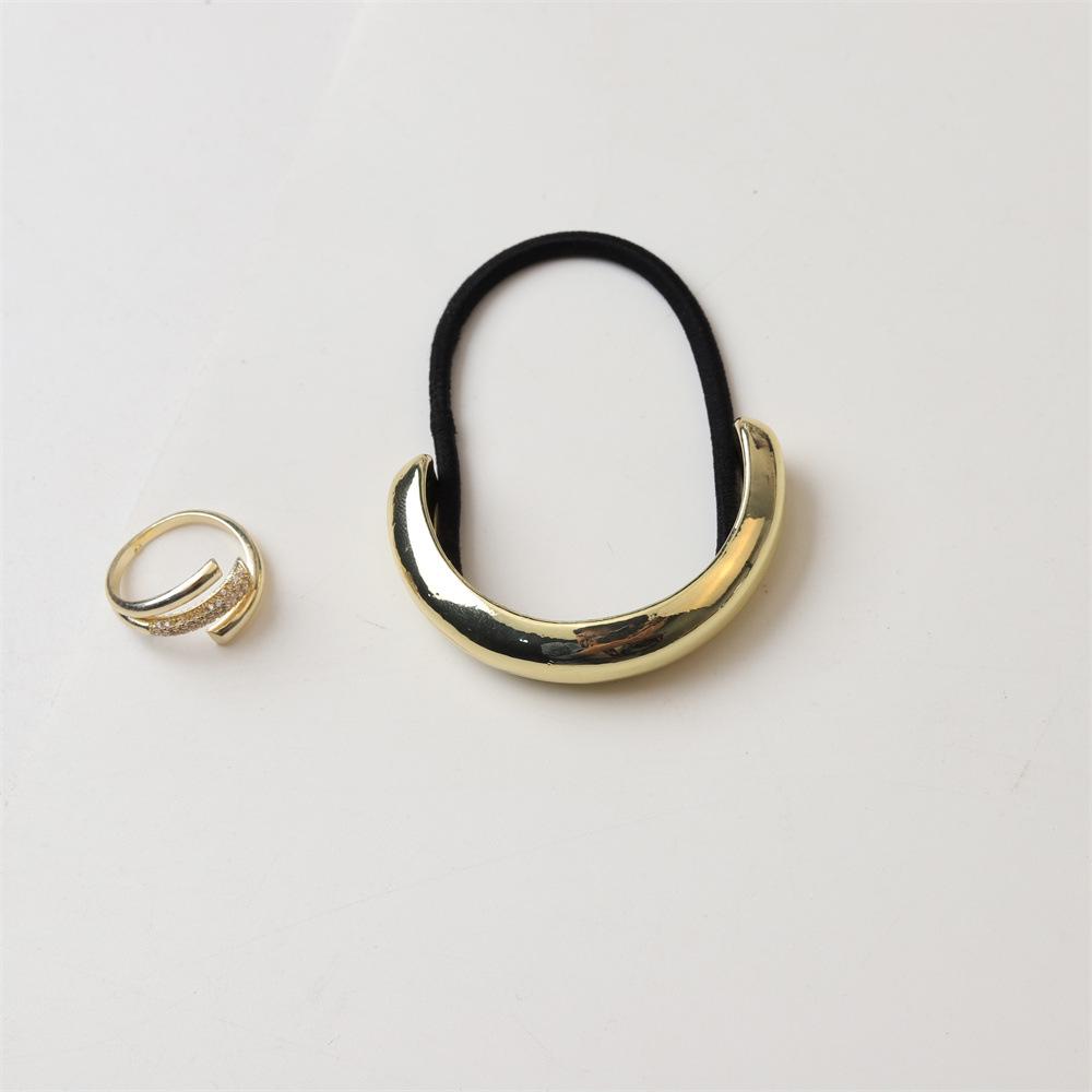 Shiny Alloy Hair Rope: Durable, Color-Retaining Elastic Hair Accessory for Women