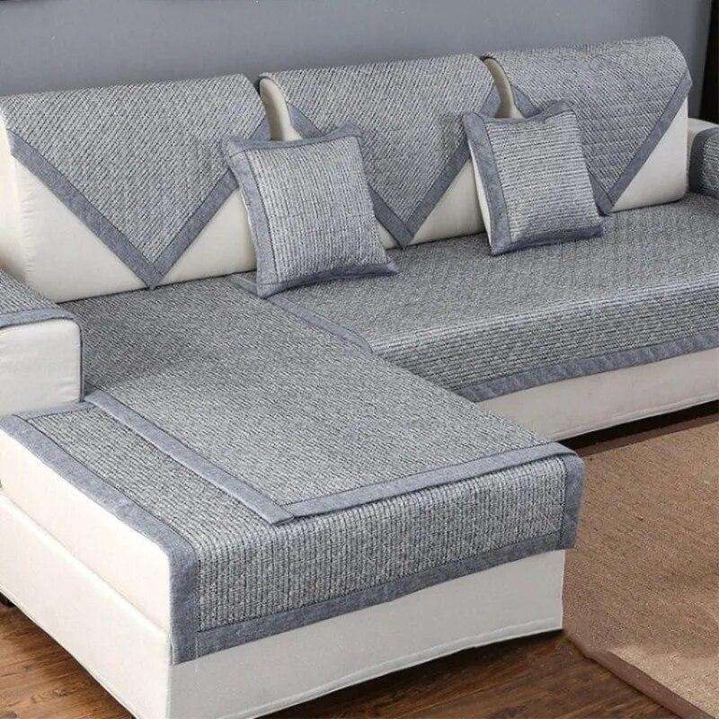 High Quality Sofa Cover Sofa Towel Cushion Solid Color Cotton Linen Fabric Couch Cover Four Seasons Available Sofa Towel