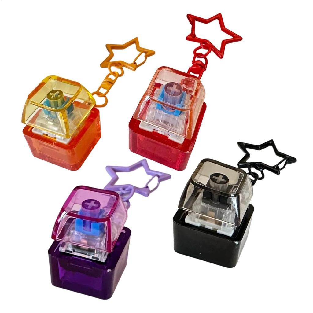 Light-up Star Design Sensory Keyboard Fidget Clicker with Key Ring Fidget Button Toy for Classroom, School, Home, Car, Bedroom