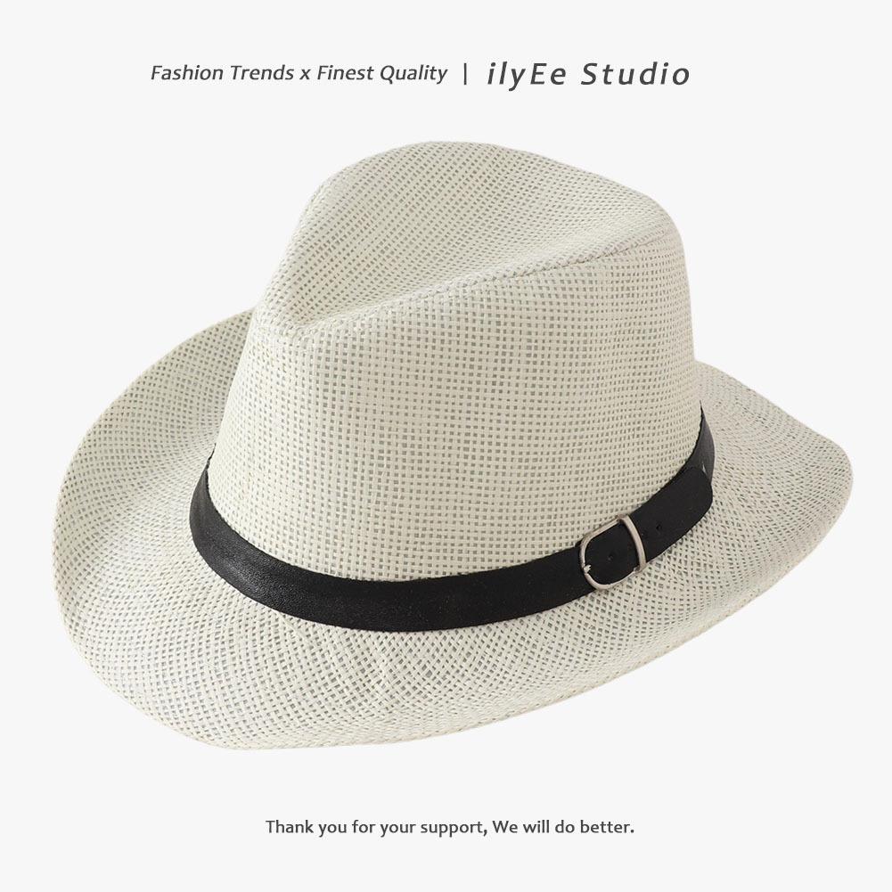 Men's Panama Straw Hat Summer New British Jazz Hat Women's Sunshade Sun Protection Beach Flat Top Hat