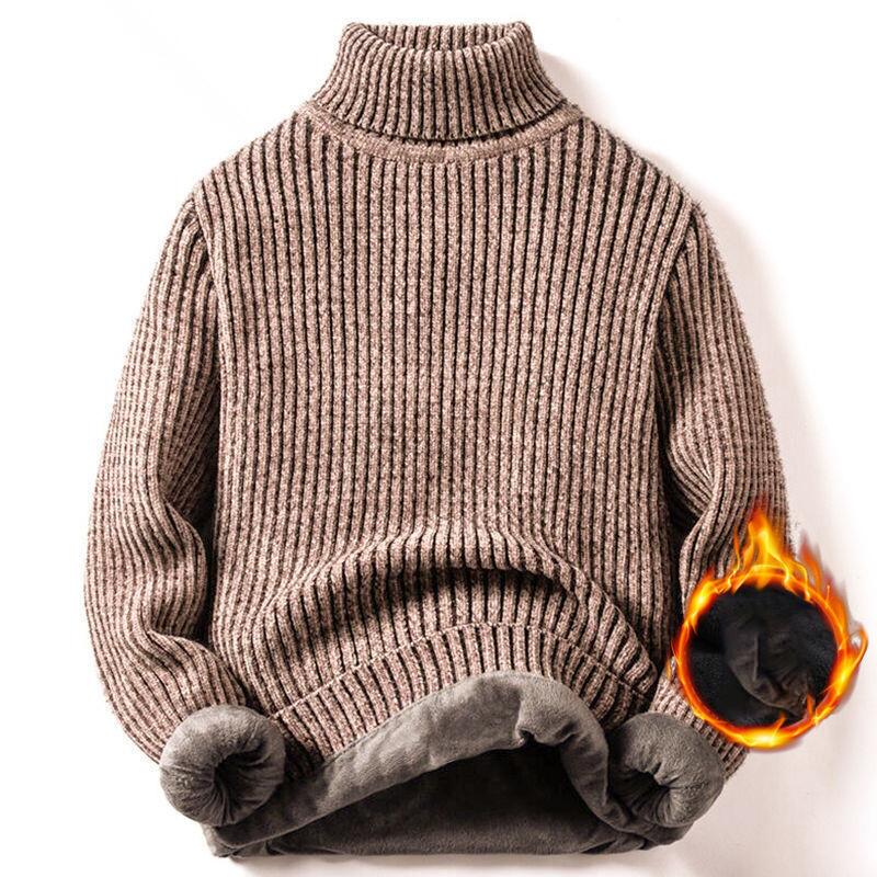 Men's Fashion Casual Winter Fleece Thicken Turtleneck Sweaters
