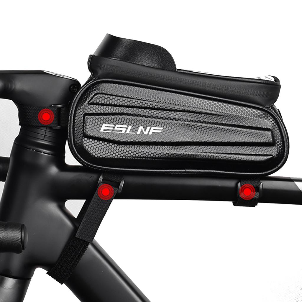 Mountain Bike Front Top Tube Pouches Pannier Phone Mount Holder Handlebar Bag with Touch Screens Cell Phone Bag Holder