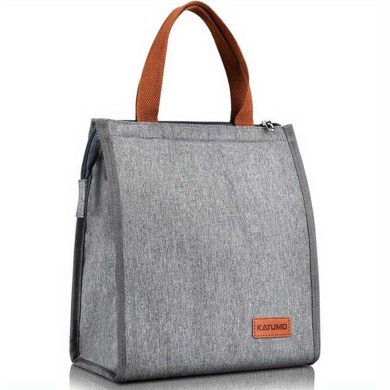 

Изолированная сумка для ланча Термосумка для ланча с застежкой-молнией, Непротекаемый ланч-бокс для работы, школы, путешествий, пикников Сохраняет еду горячей/холодной в течение нескольких часов серый