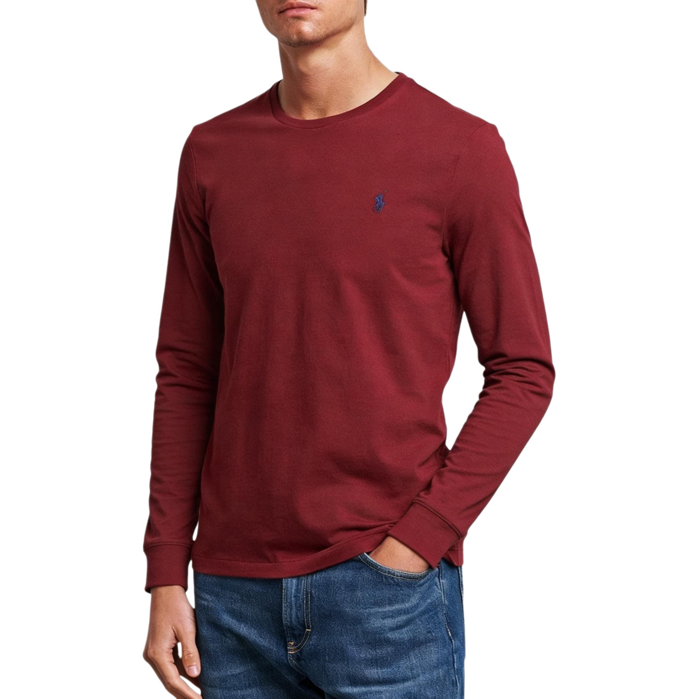 

Polo Ralph Lauren Logo Embroidered Cotton Crew Neck Long Sleeve T-Shirt Men tops 710587355-044 XS