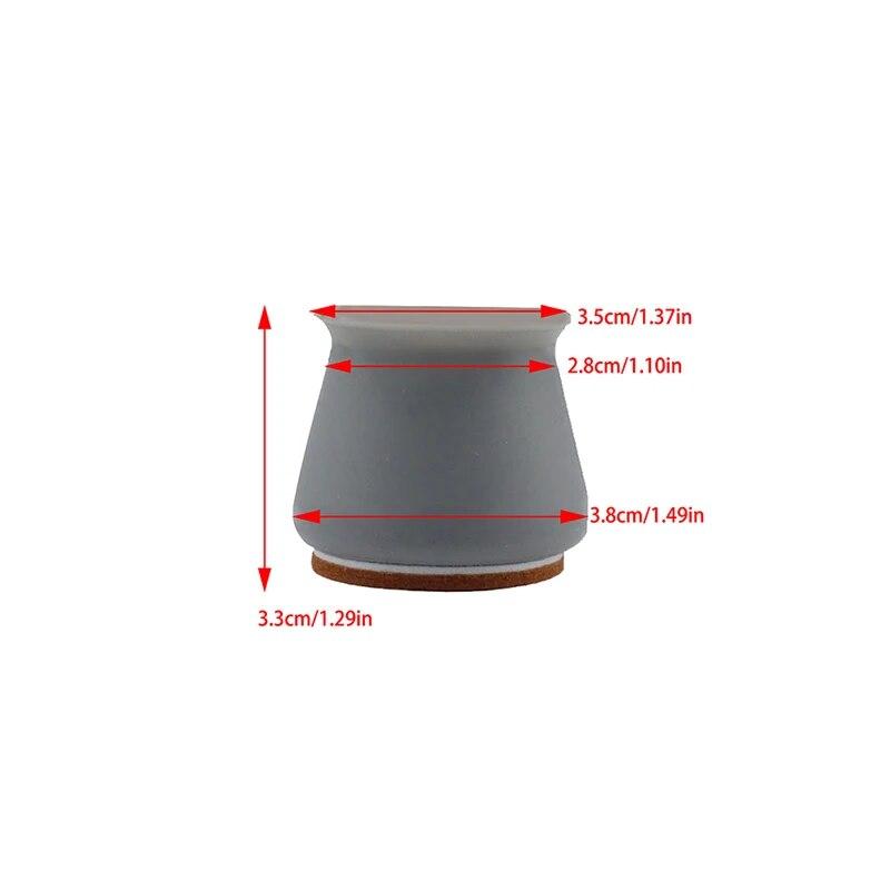 Silicone Chair Leg Caps 16/24/32pcs Table Foot Dust Covers Round/Square Furniture Leveling Legs Cups Home Floor Protector
