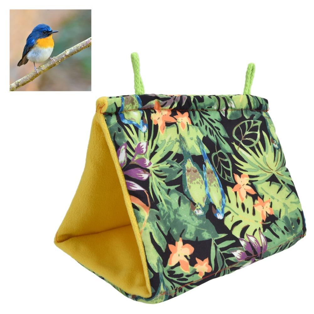 Soft Fabric Pet Bird Hammock Quick Dry Triangular Bird Nest Easy Install Hut Tent Cockatiels