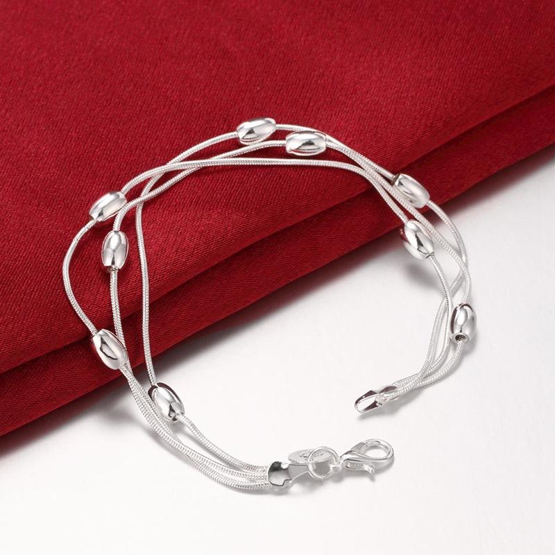 925  Silver Bead Bracelets For Women Men Luxury Designer Multilayer Chain Bracelet Wedding Party Beautiful Jewelry Gifts