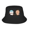 DuDu Bear And BuBu PandaS Love Bucket Hat  Harajuku FisherUnisex Caps For Unisex Women Classic Beach Travel Sun Hats Foldable Cap