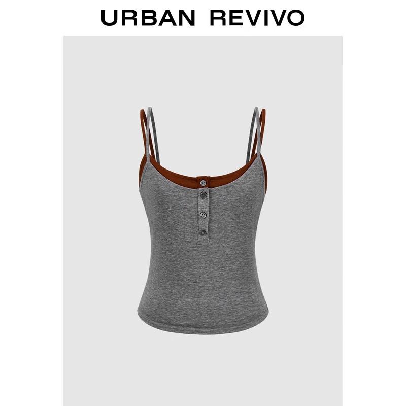 UR Women s Casual Slim-Fit Two-Piece Look Short Camisole L