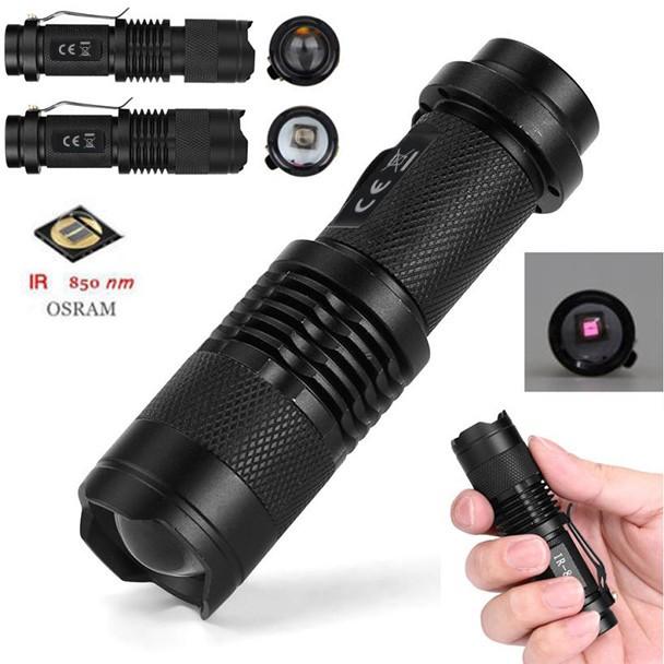 IR Lamp 850nm 5W Zoom Infrared Light Flashlight Hunting Torch Lamp Night