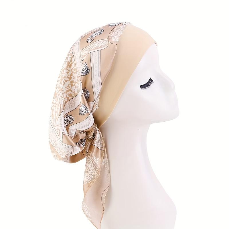 Women’s Floral Print Headbands Elastic Wide Band Caps Outdoor Casual Hats Soft Stretchy Fabric All Season Versatile Headwear for Women