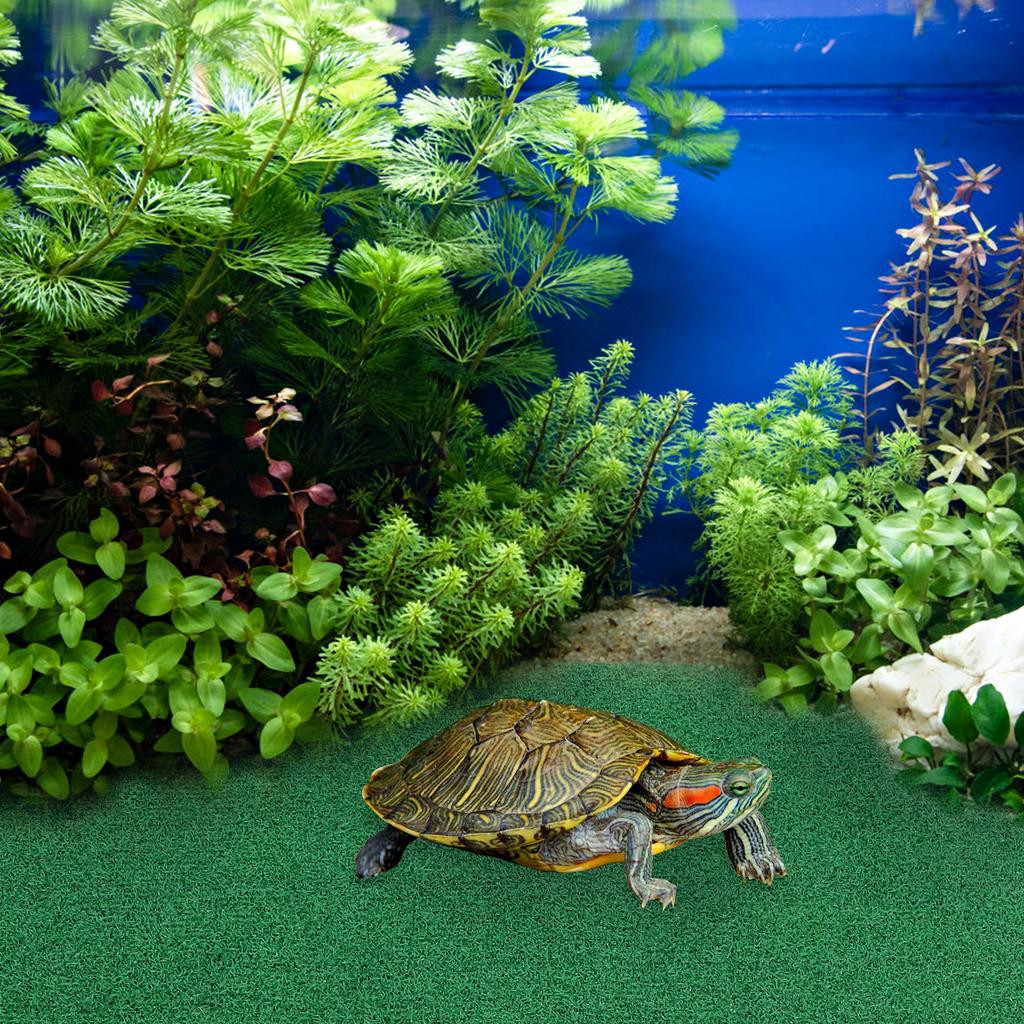 Floating Island Realistic Grass Mat Turtle Basking Platform Fish Tank Ramp Artificial Turf Mat Indoor Outdoor Use
