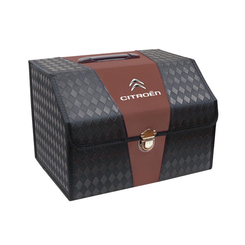 

Leather Storage Box Organizer Large Capacity Car Accessories For Citroen C5X e-C4 X e-C3 C4 C3 C5 C-Elysee C-Crosser Berlingo C1