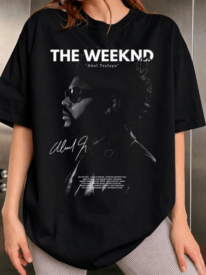 2026 Unisex Casual Short Sleeve Tshirt Printed With The Weeknd Singer Signature Pattern Comfortable Women And Men Tshirt