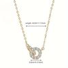 Round Double Ring Pendant Necklace, Simple Design Collarbone Chain, Perfect Gift for Girlfriend on Valentine's Day and Christmas, Versatile Neck